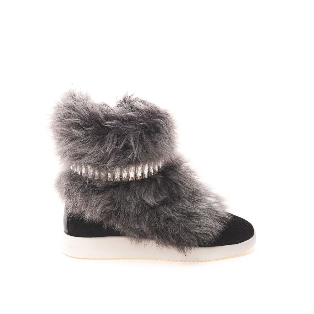 Black Neoprene Chunky Sneakers