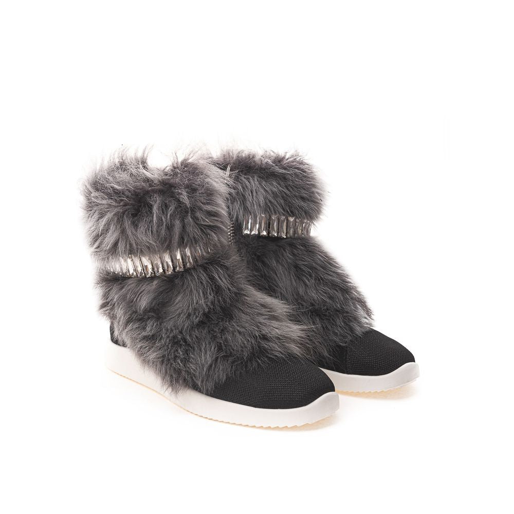 Black Neoprene Chunky Sneakers