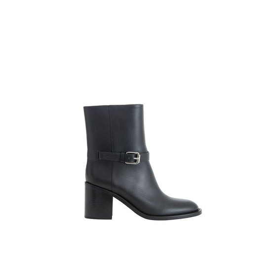 Black Leather Ankle Boots