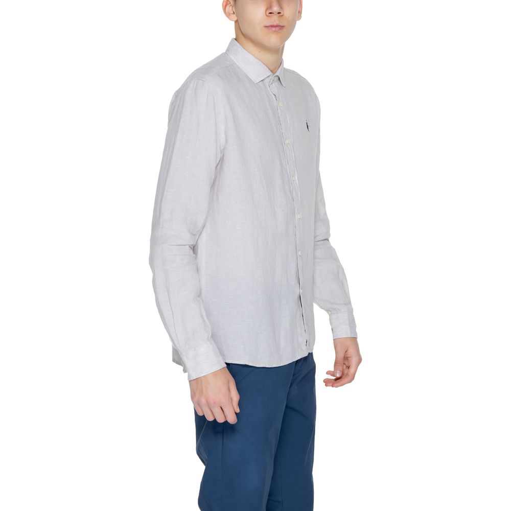 Beige Linen Dress Shirt