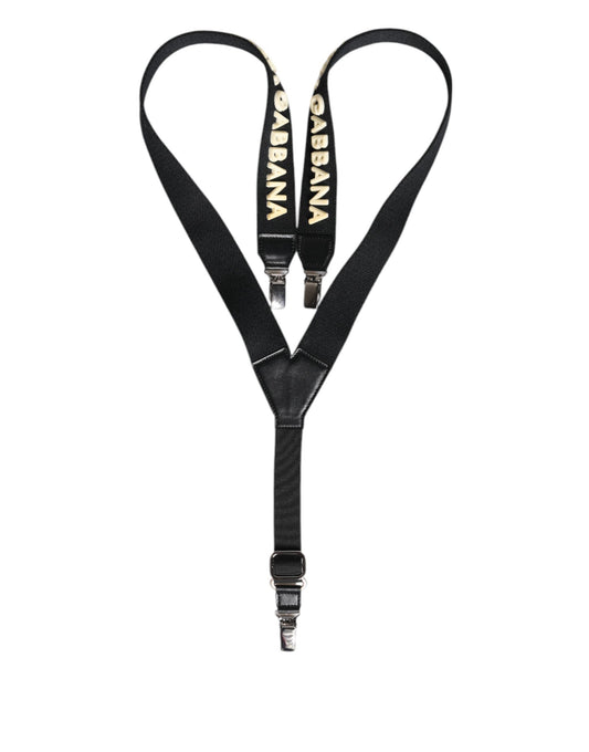 Black Logo Elastic Suspenders