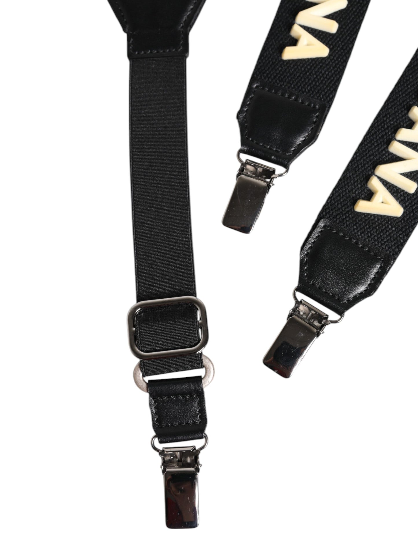 Black Logo Elastic Suspenders