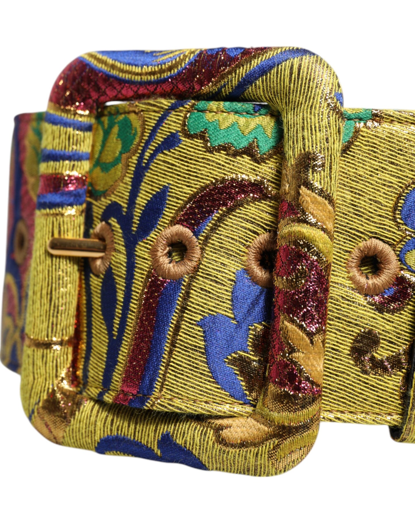 Multicolor Floral Jacquard Wide Waist Belt