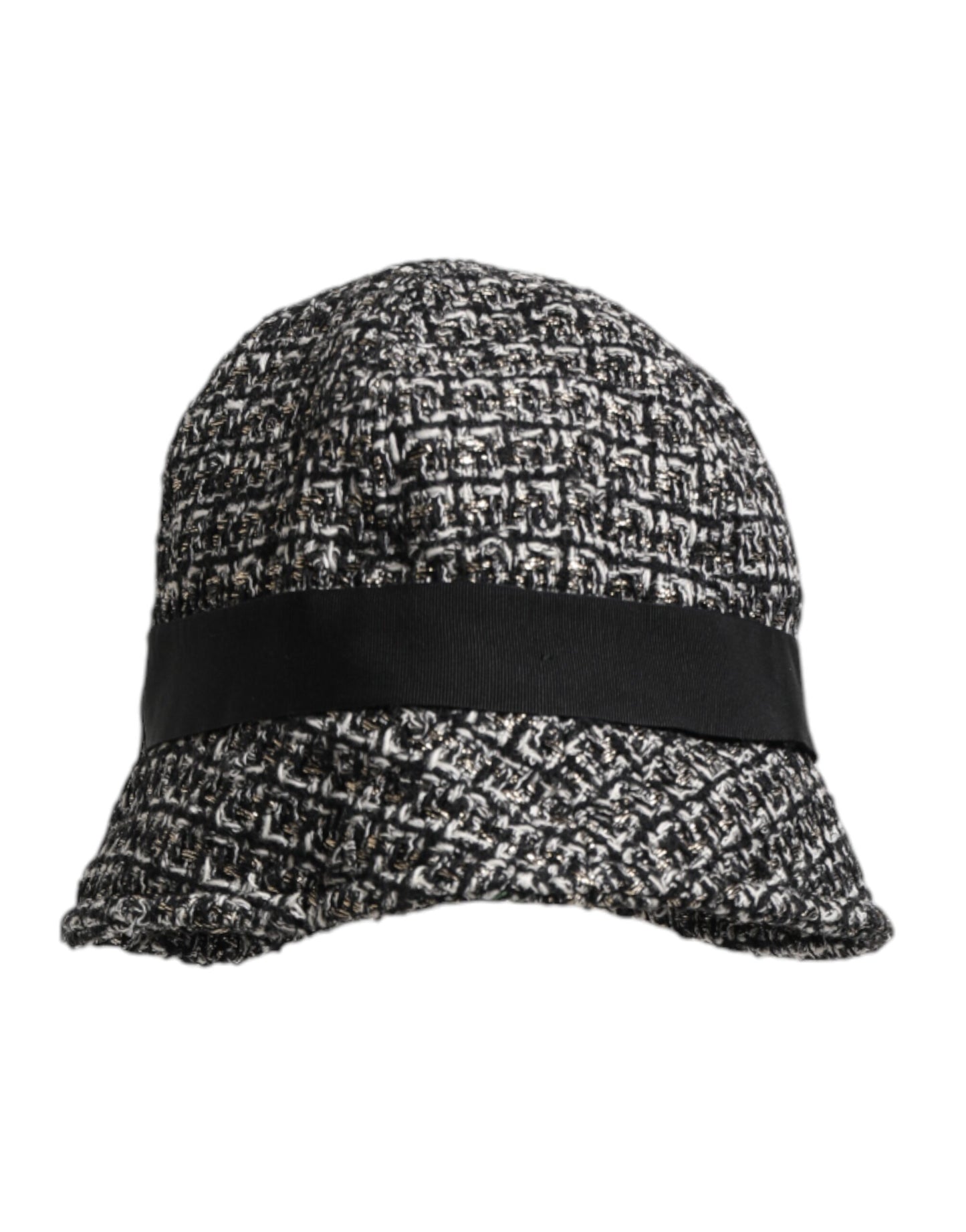 Black Cotton Blend Bucket Hat