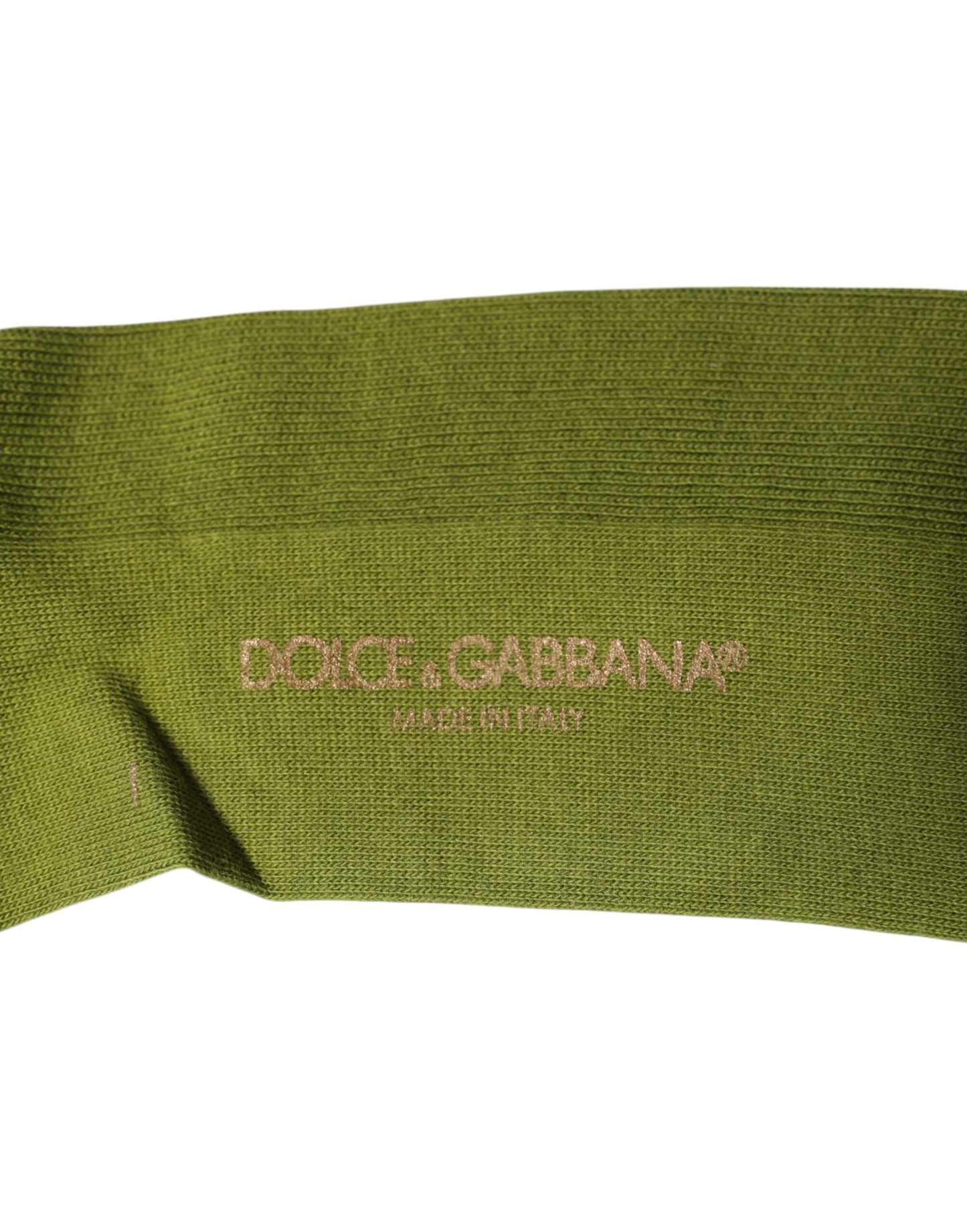 Green Cotton Logo Over The Calf Socks