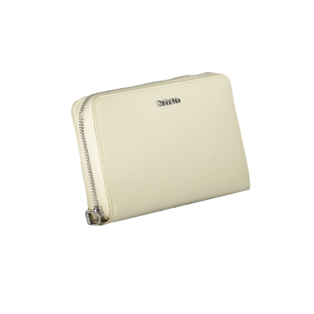 Beige Polyurethane Women Wallet