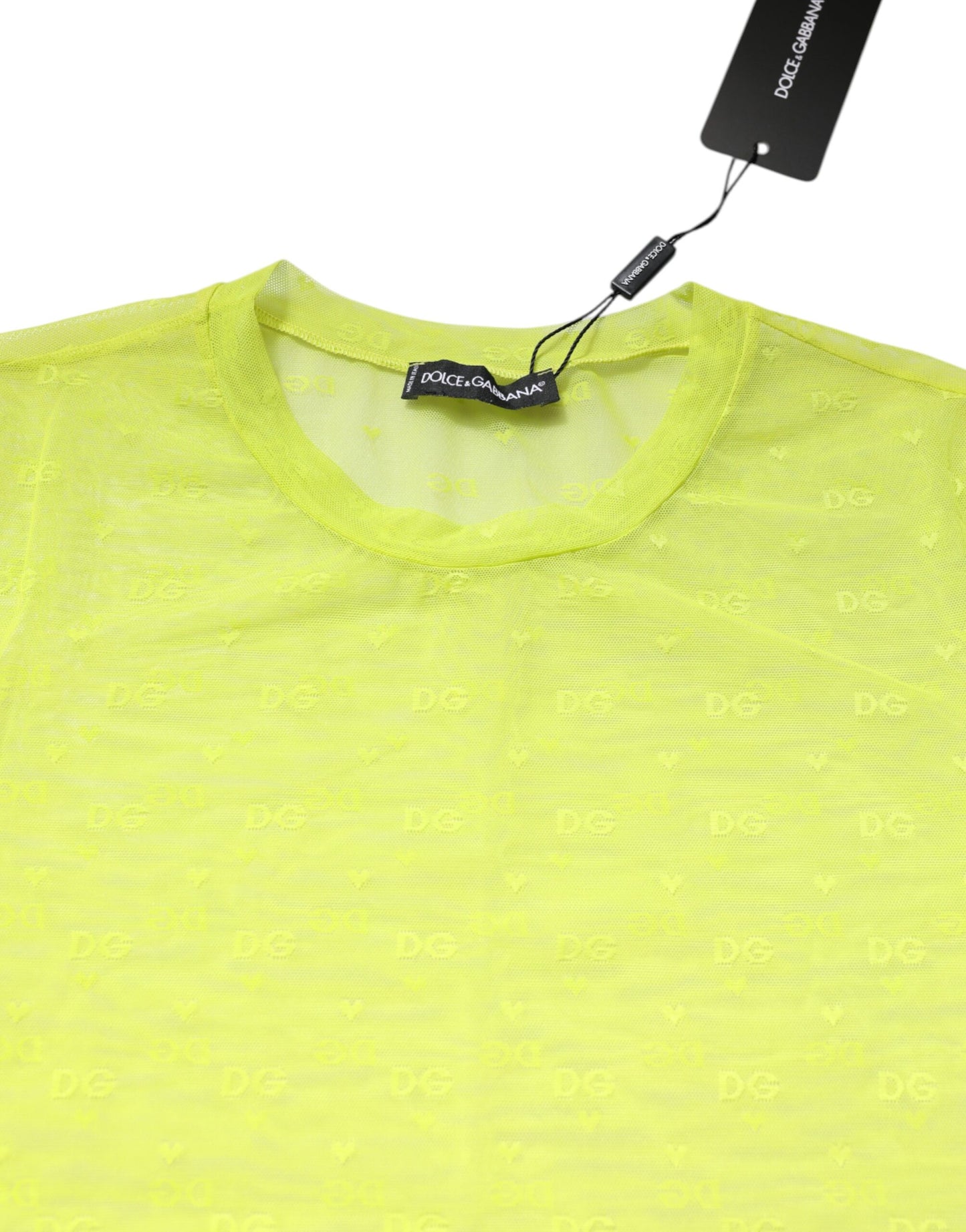 Green Nylon See Through Women Short Sleeves Top