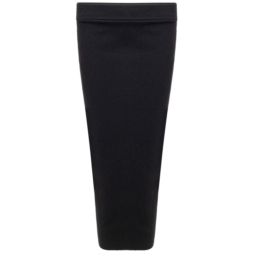 Black Cashmere Midi Skirt
