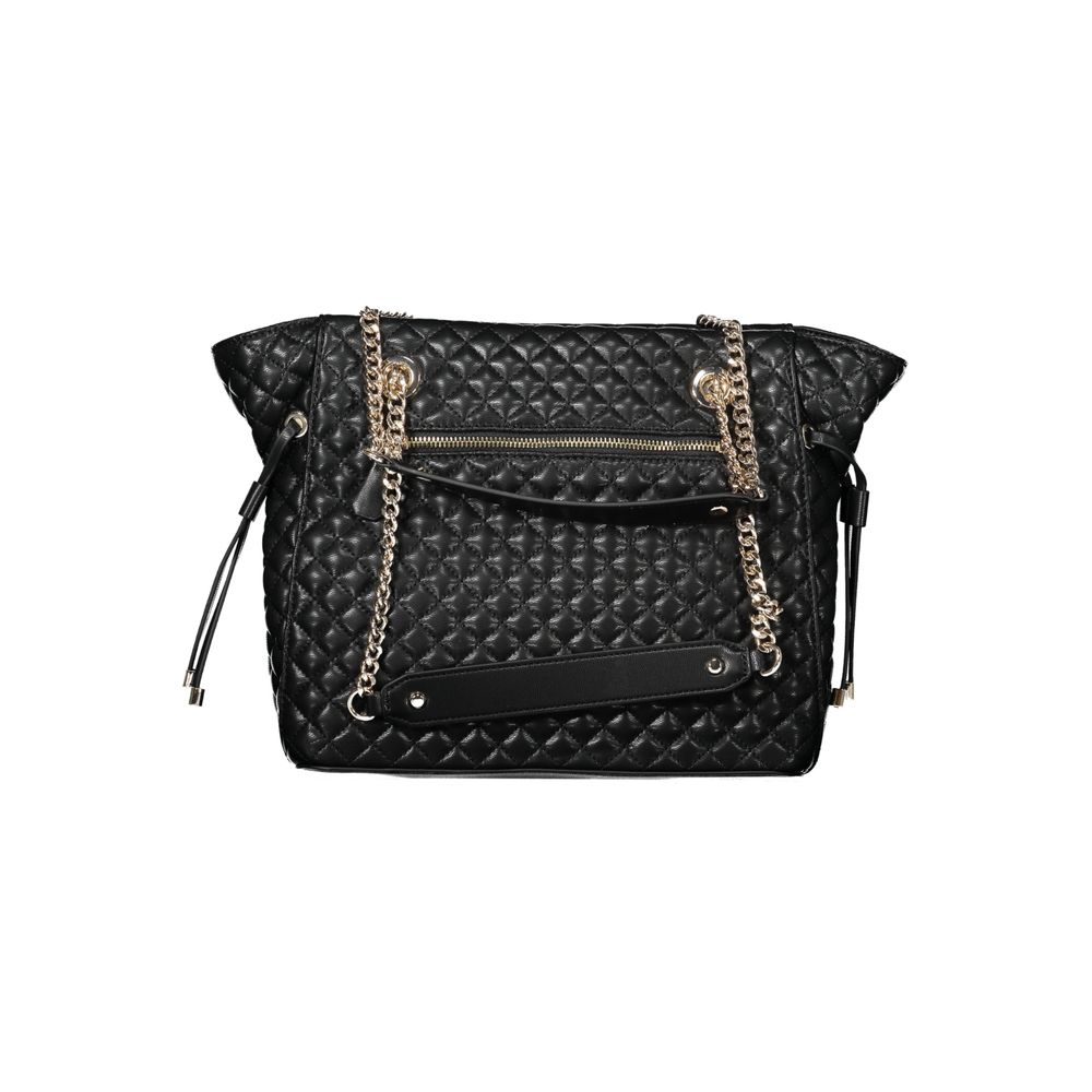 Black Polyurethane Women Handbag