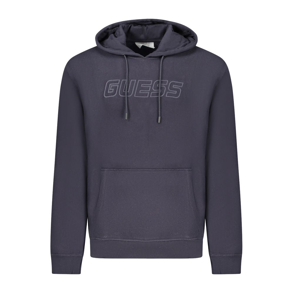 Blue Cotton Men's Hooded Sweatshirt