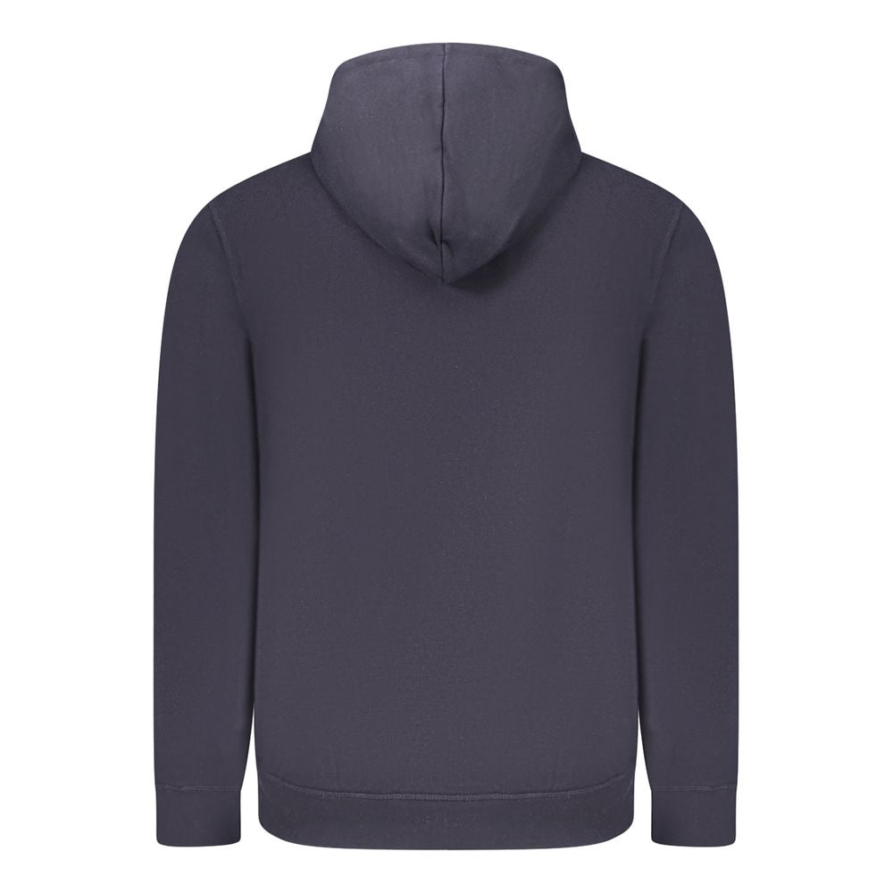 Blue Cotton Men's Hooded Sweatshirt