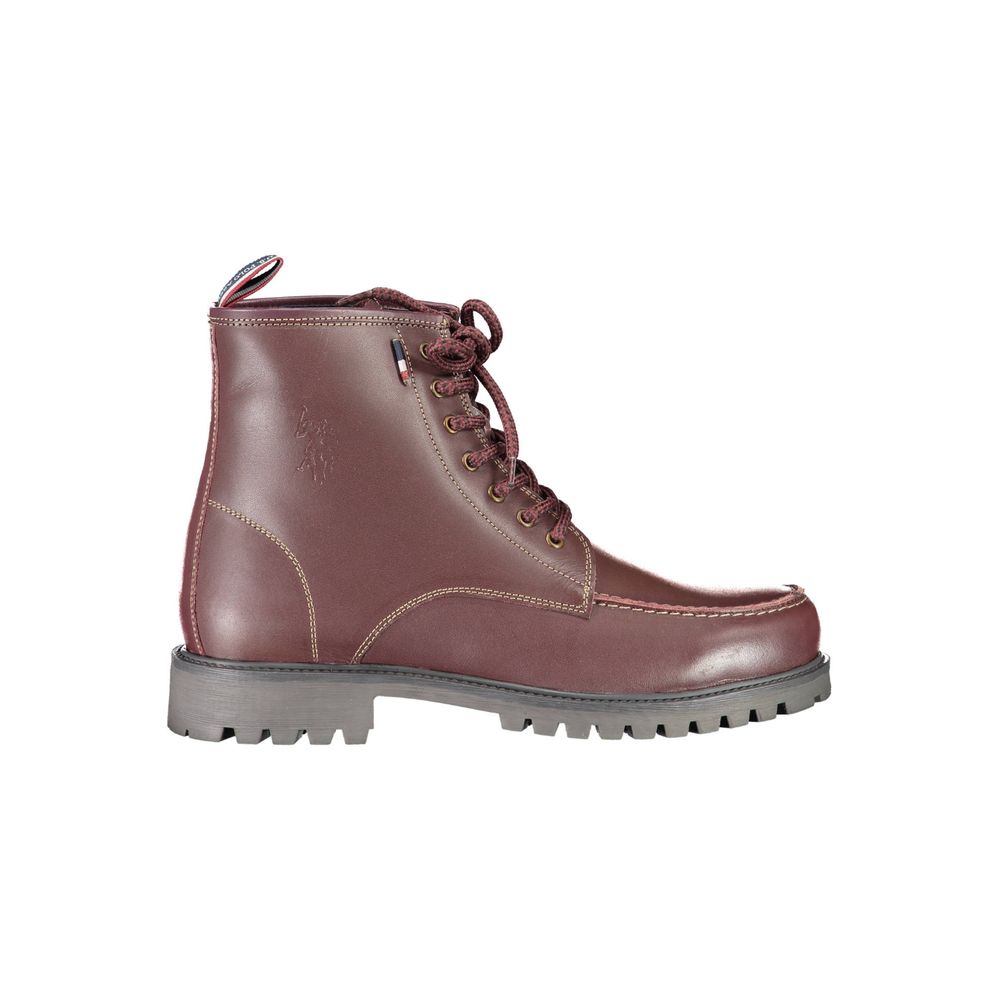 Red Leather Men's Ankle Boot
