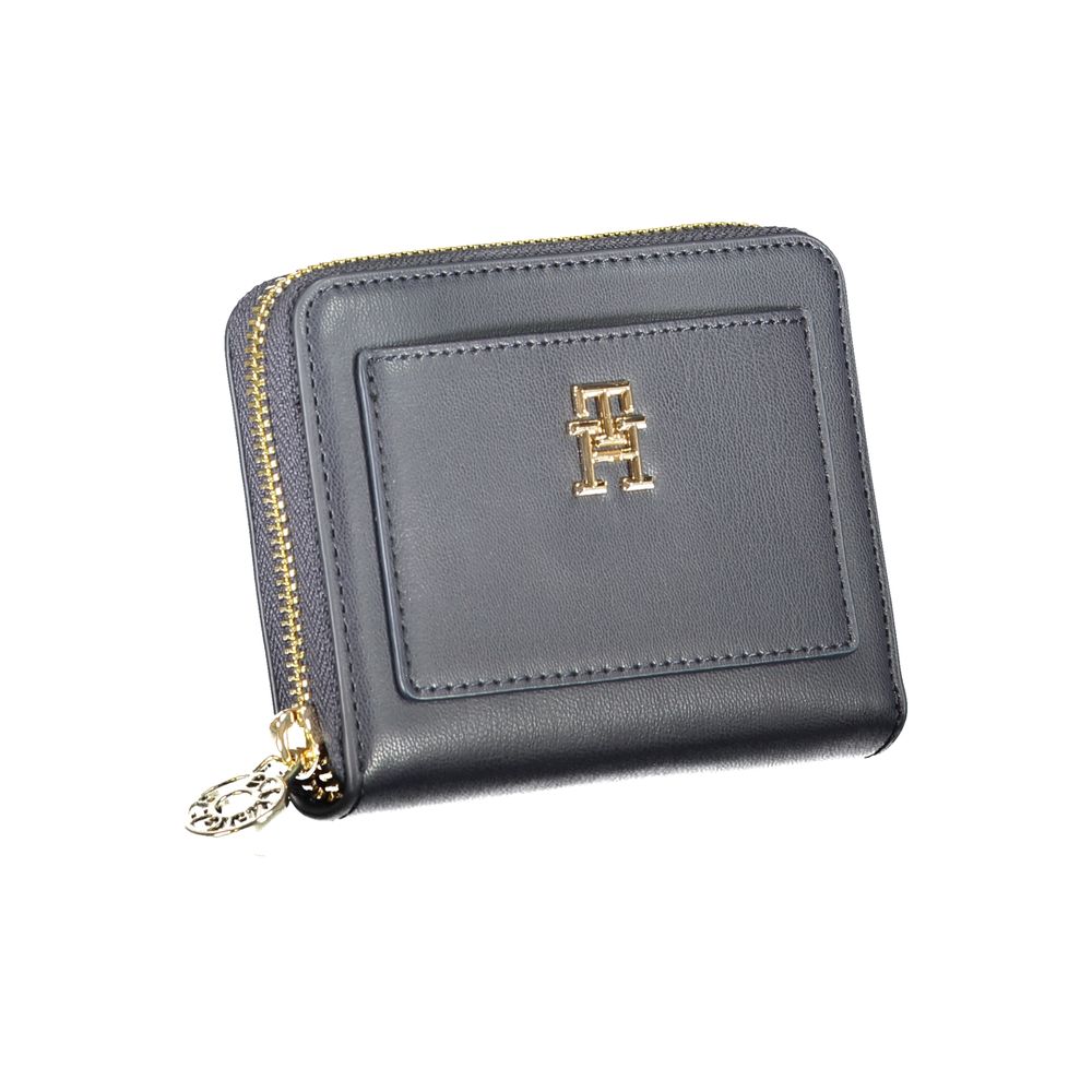 Blue Polyurethane Women Wallet