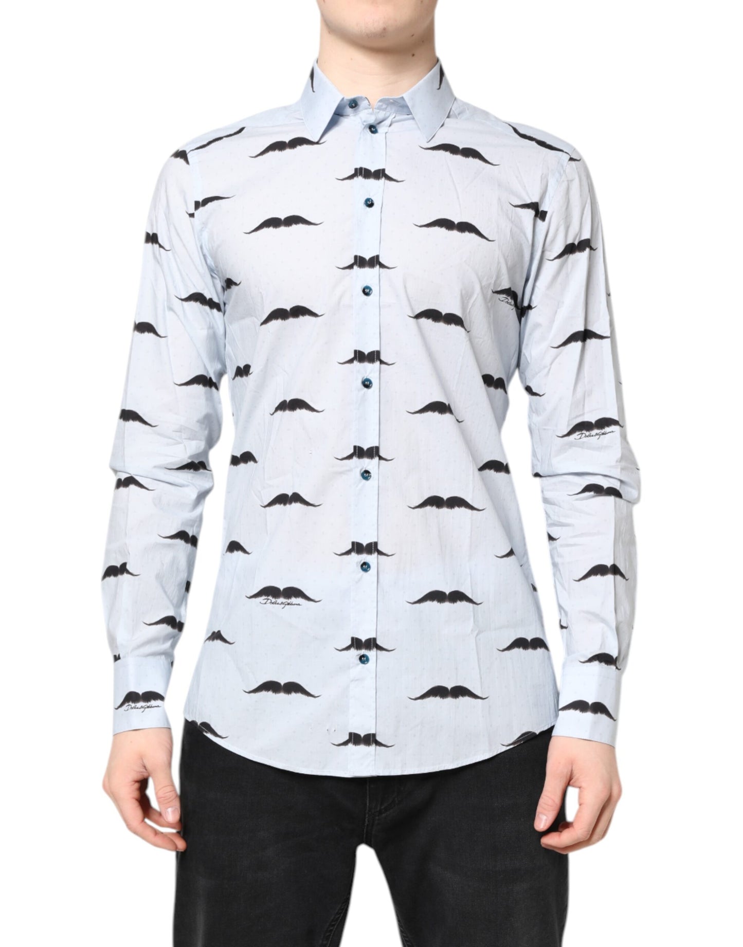 Light Blue Cotton MARTINI Formal Dress Shirt