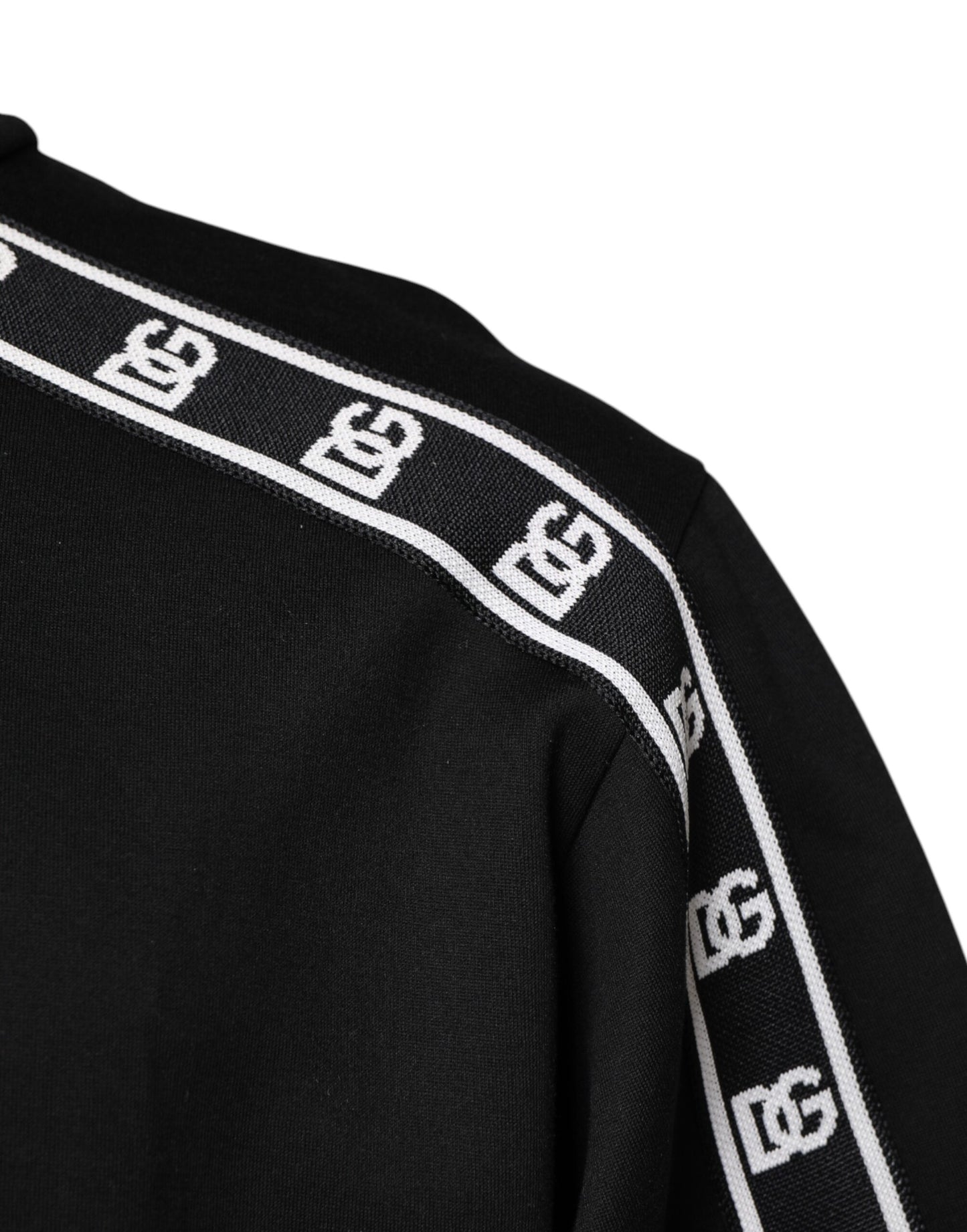 Black Cotton DG Print Turtleneck T-shirt