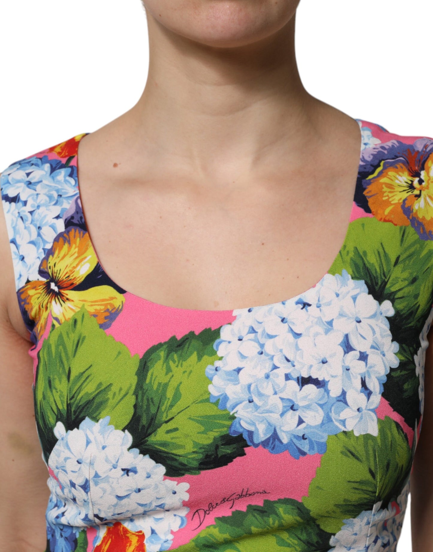 Multicolor Floral Sleeveless Sheath Dress