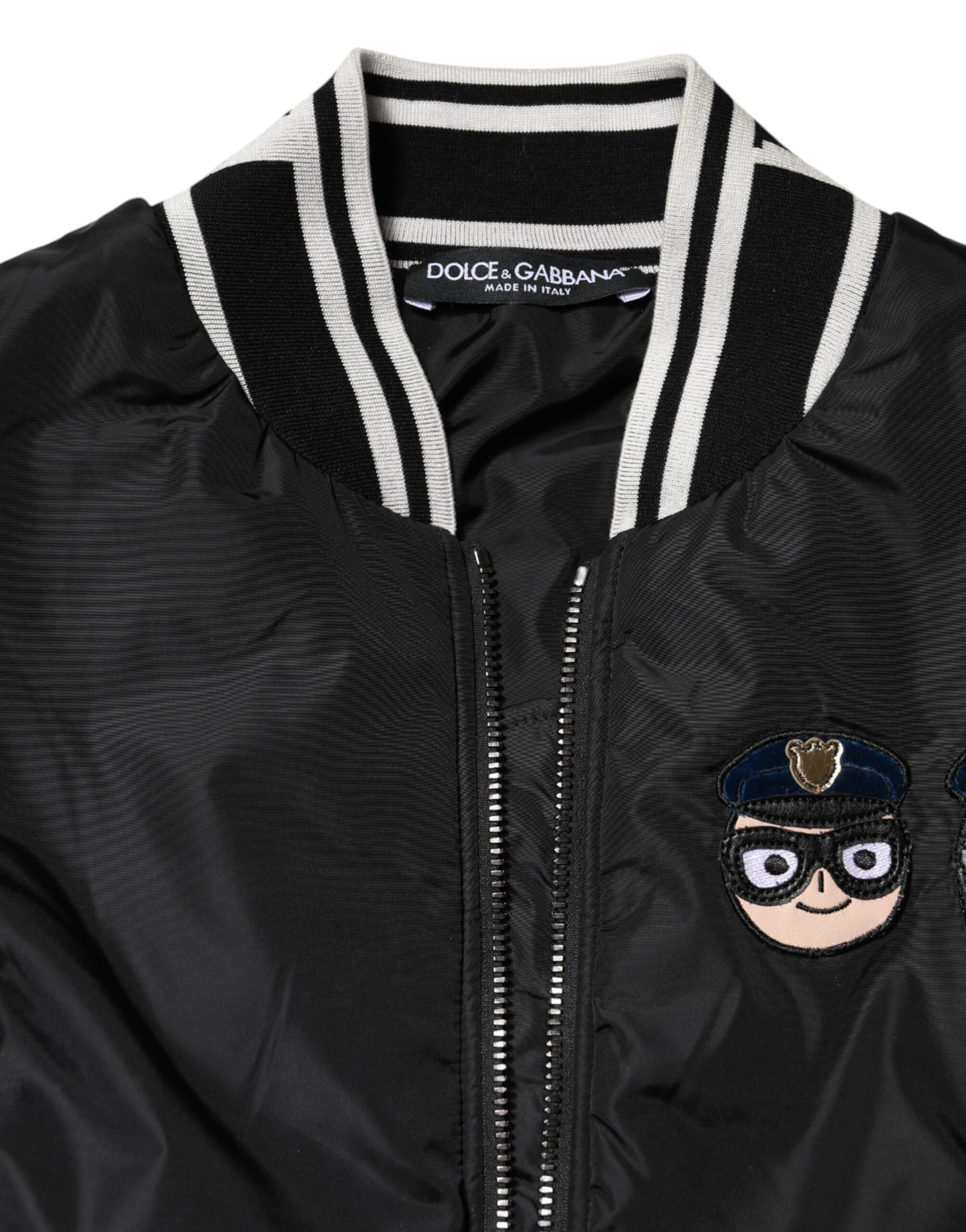 Black Nylon #DGFamily Full Zip Bomber Jacket