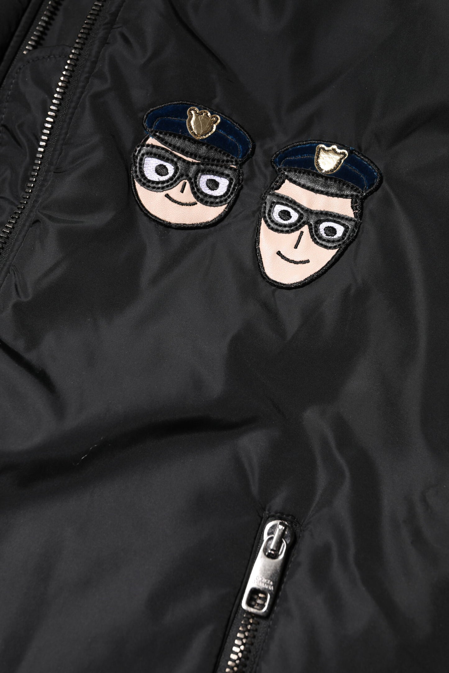 Black Nylon #DGFamily Full Zip Bomber Jacket