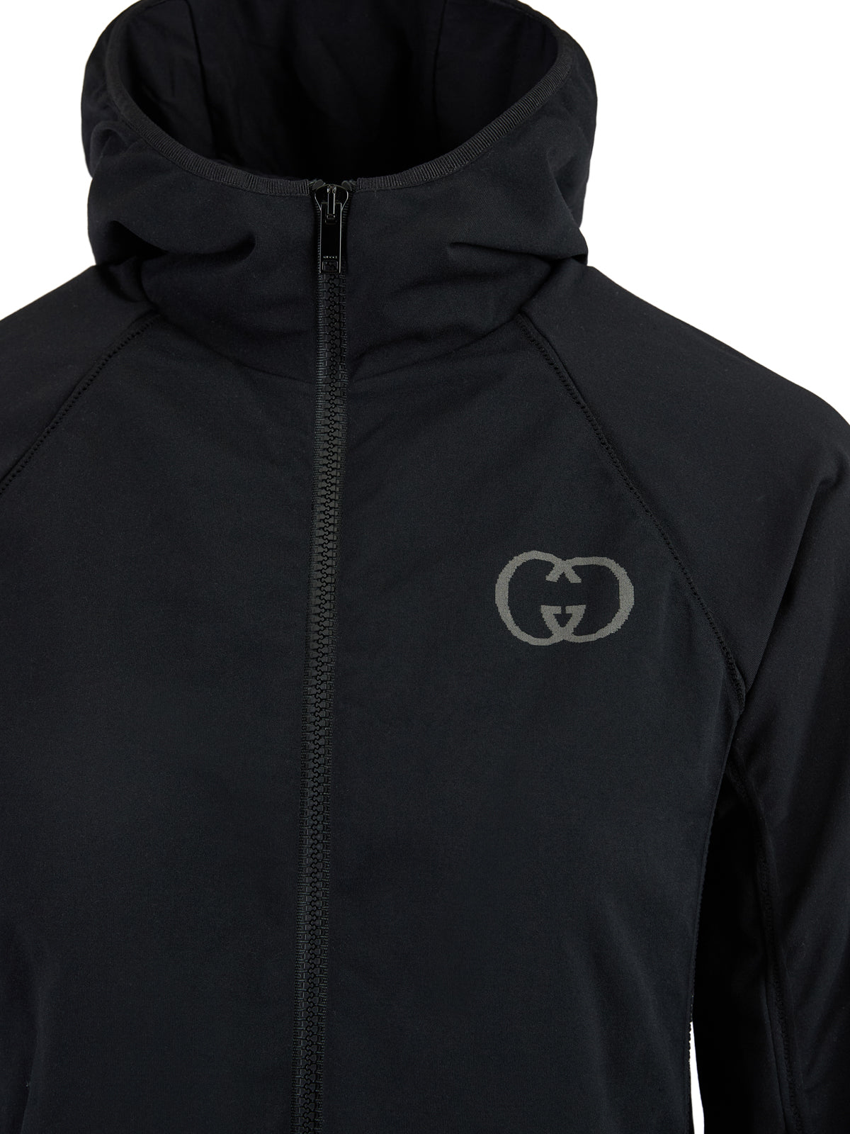 Black Polyamide Hoodie Sweatshirt