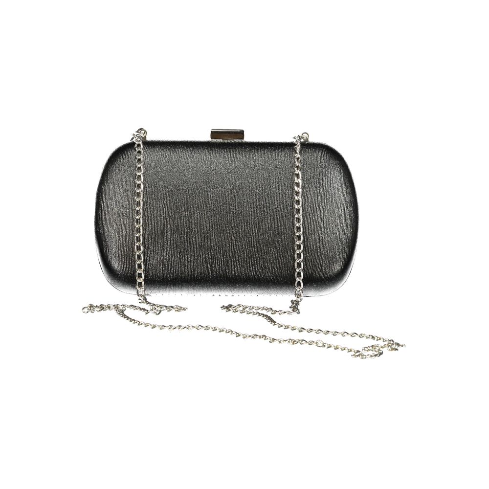 Black Polyurethane Women Handbag