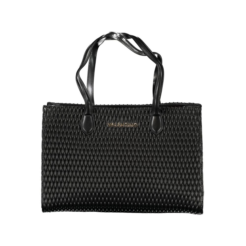 Black Polyurethane Women Shoulder Bag