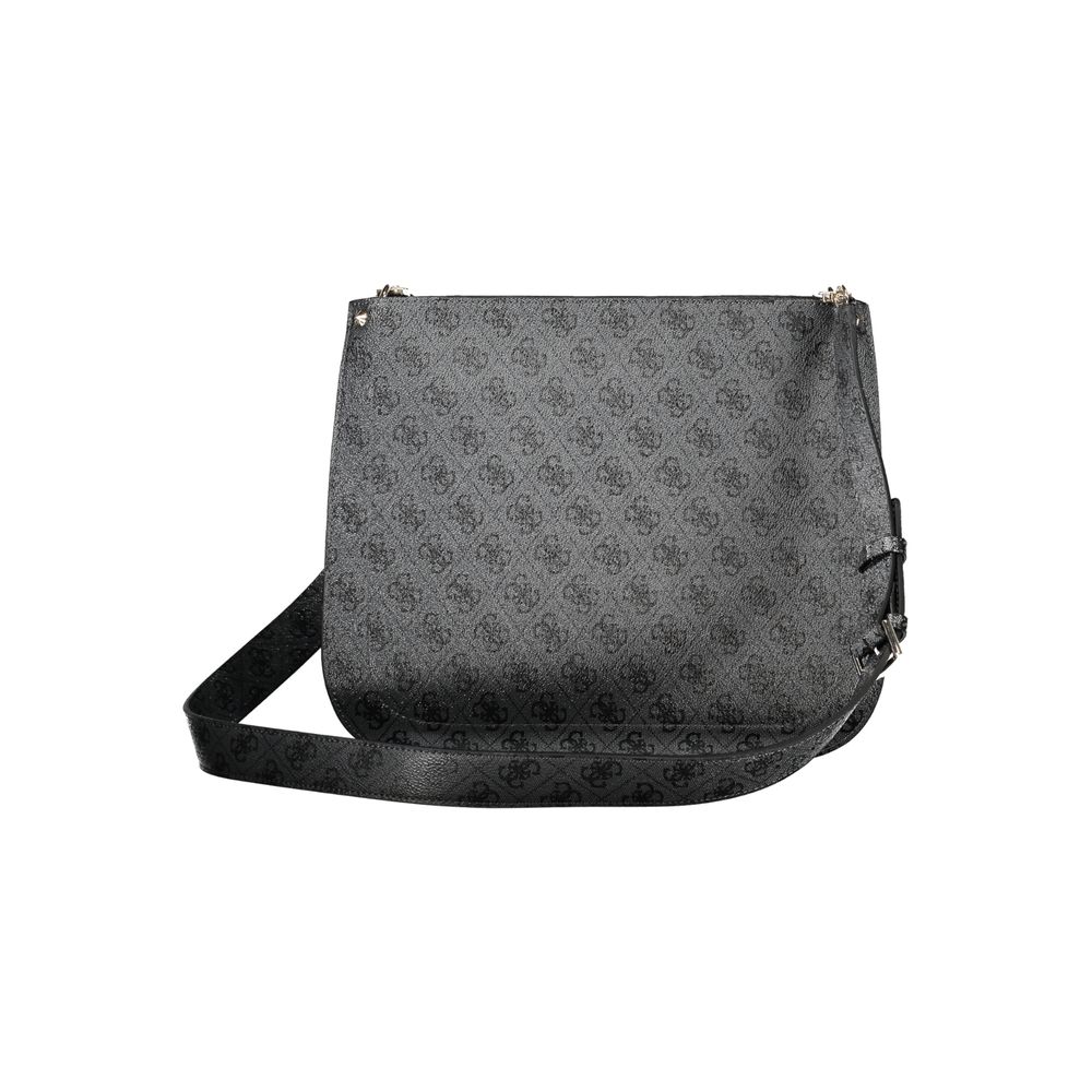 Black Polyurethane Women Handbag