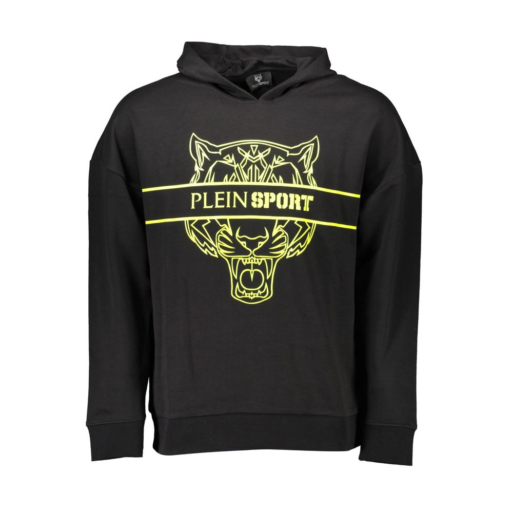 Black Cotton Men Sweatshirt