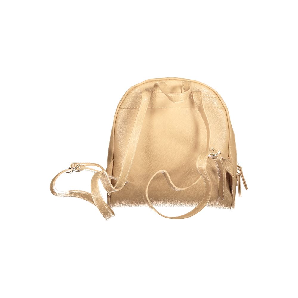 Beige Polyurethane Women Backpack