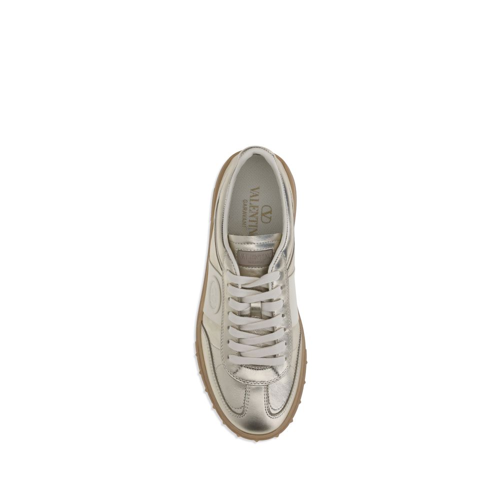 Gold Calf Leather Bos Taurus Low Top Sneakers