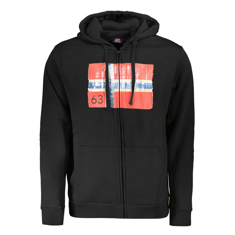 Black Polyester Men's Sweatshirt