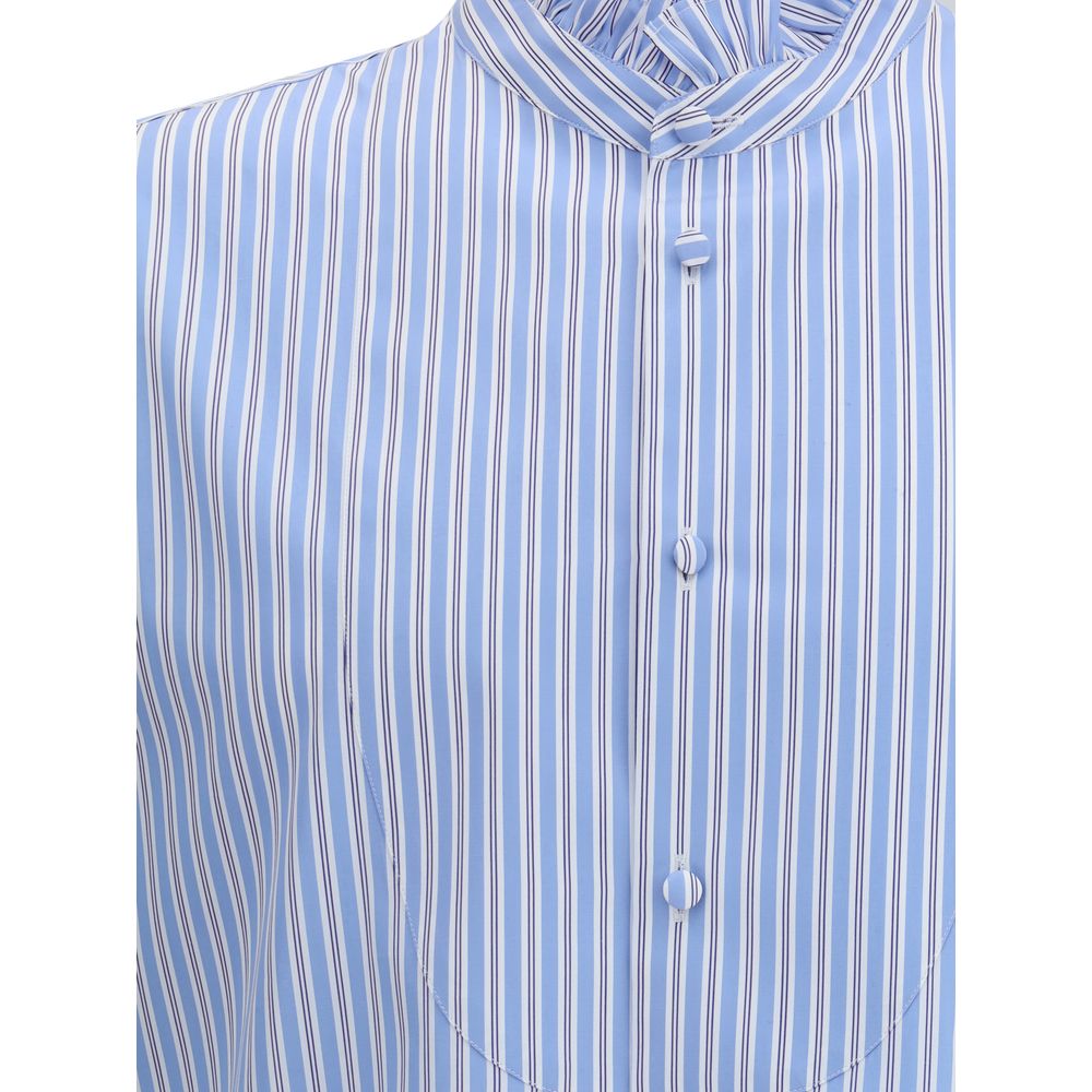 Blue Cotton Pattern Shirt