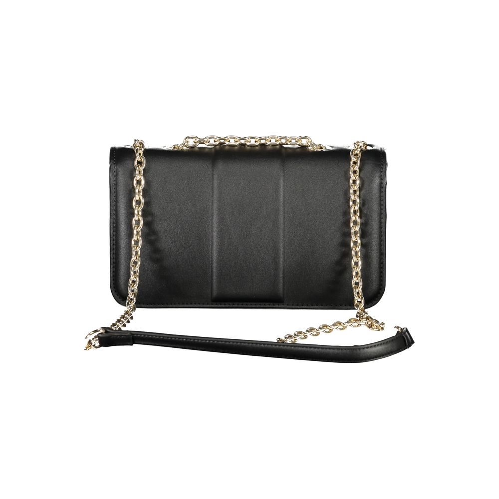 Black Polyurethane Women Shoulder Bag