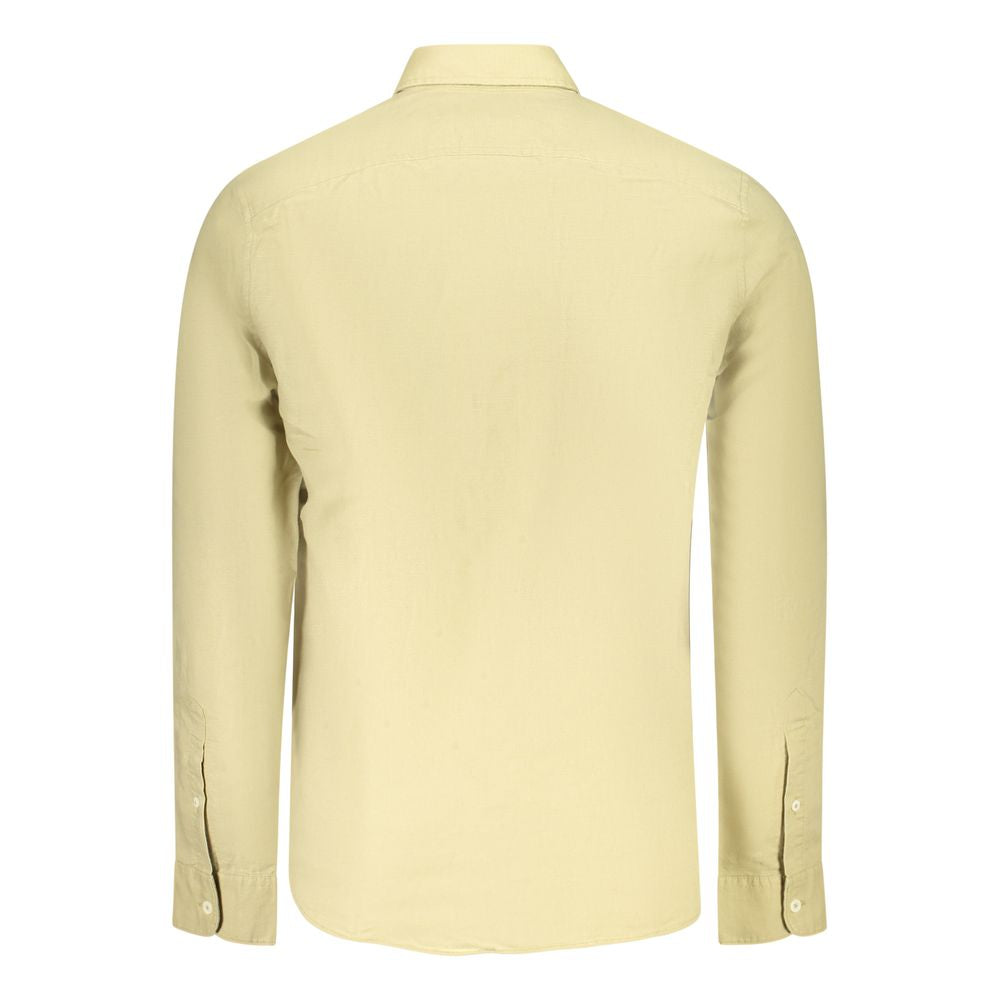 Beige Linen Men Shirt