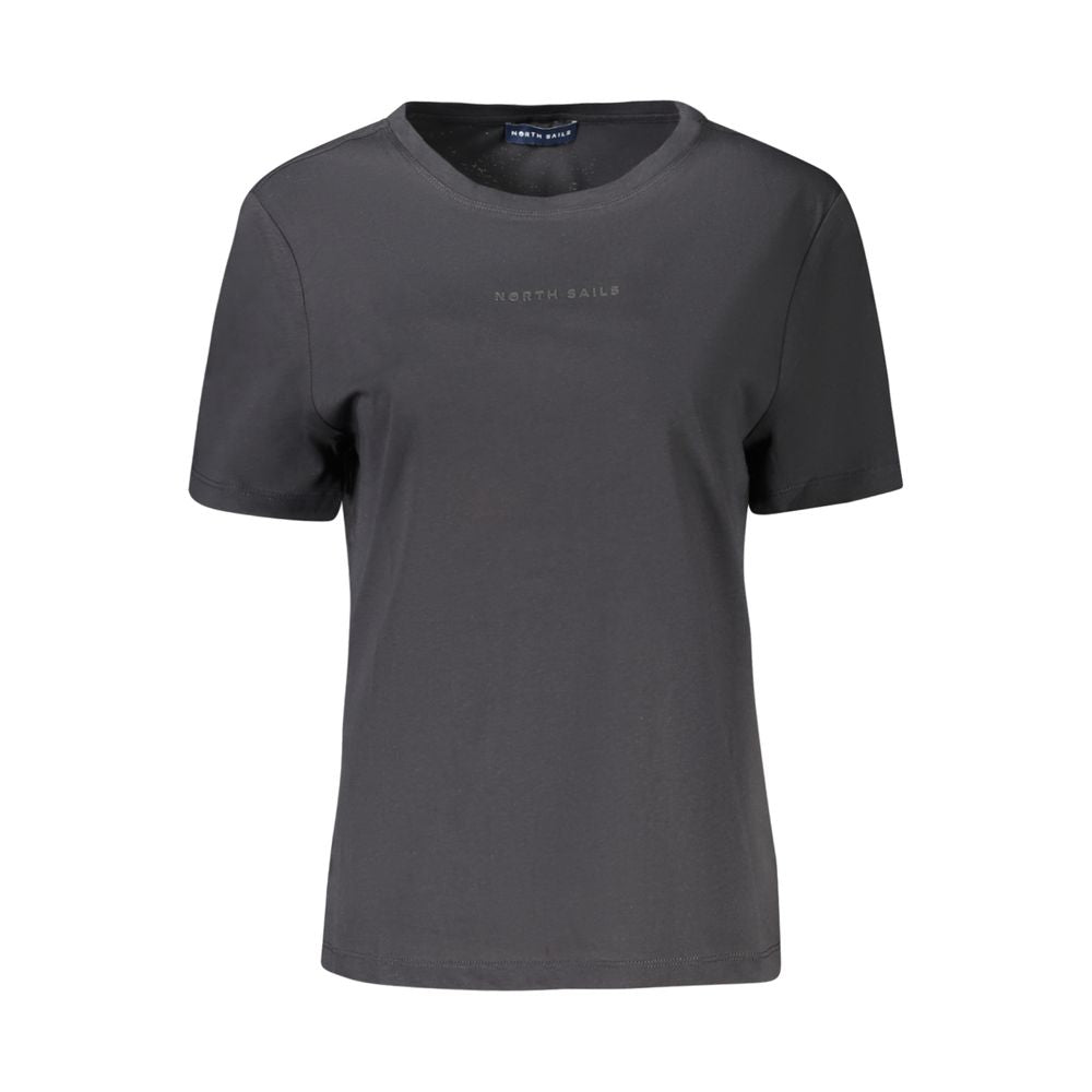 Black Cotton Women T-Shirt