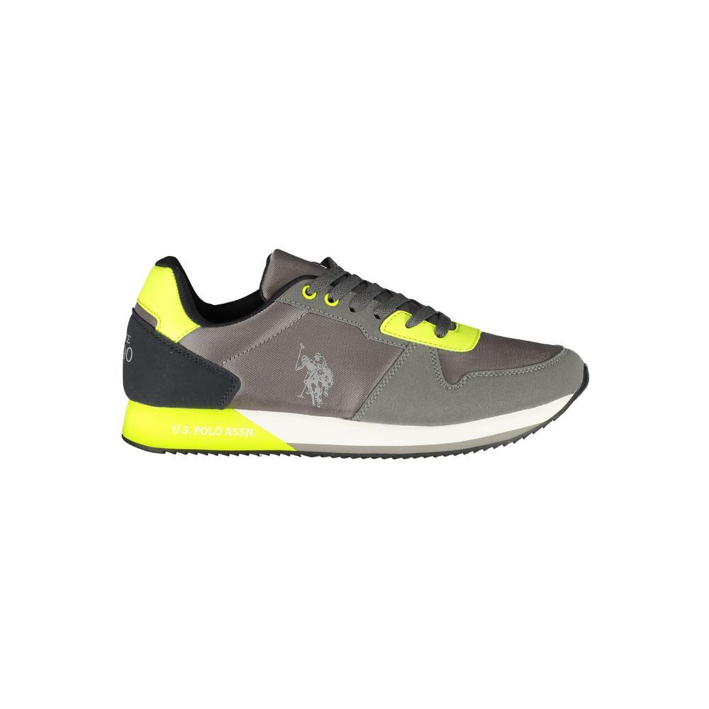 Grigio Polyurethane Men Sneaker