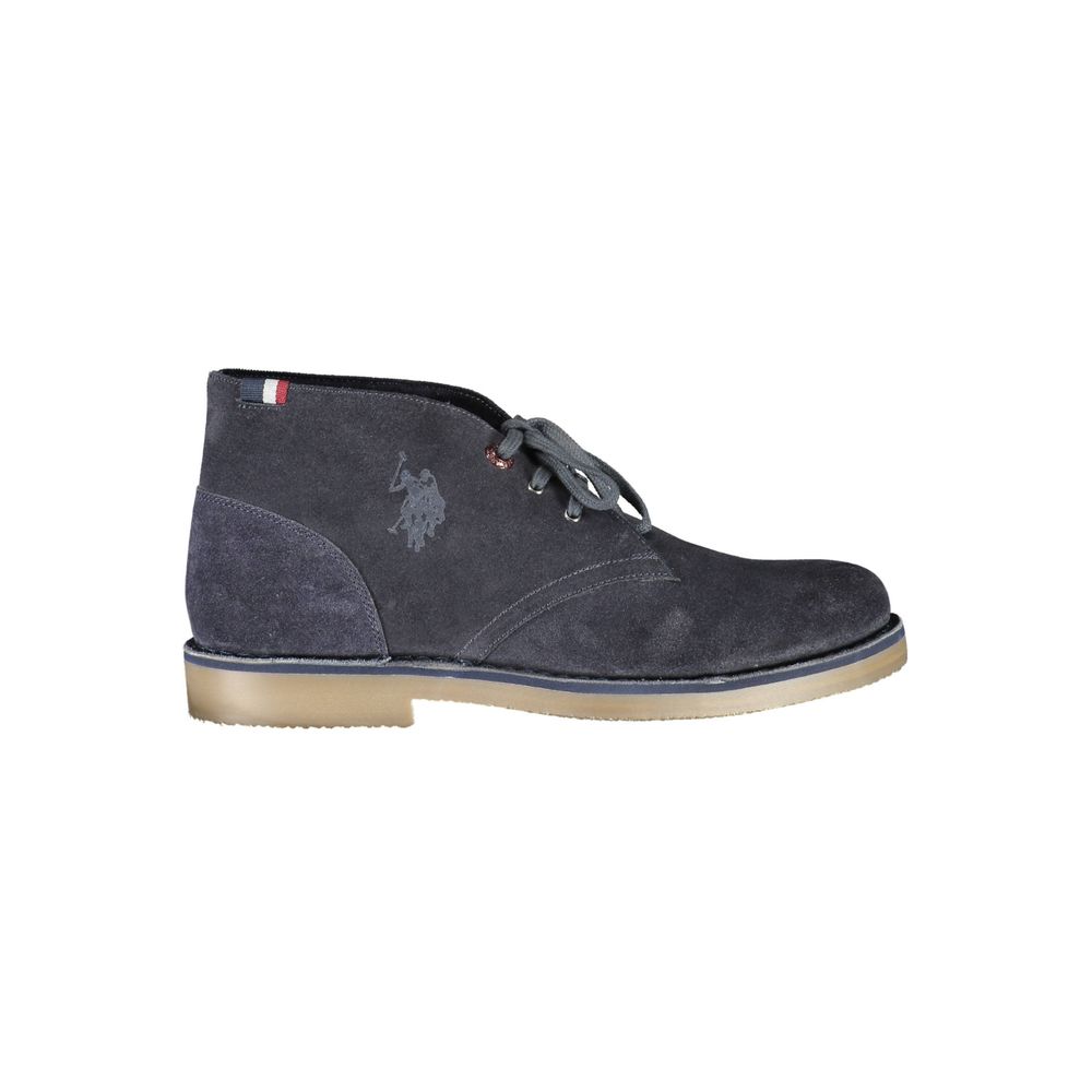 Blue Leather Men's Ankle Boot