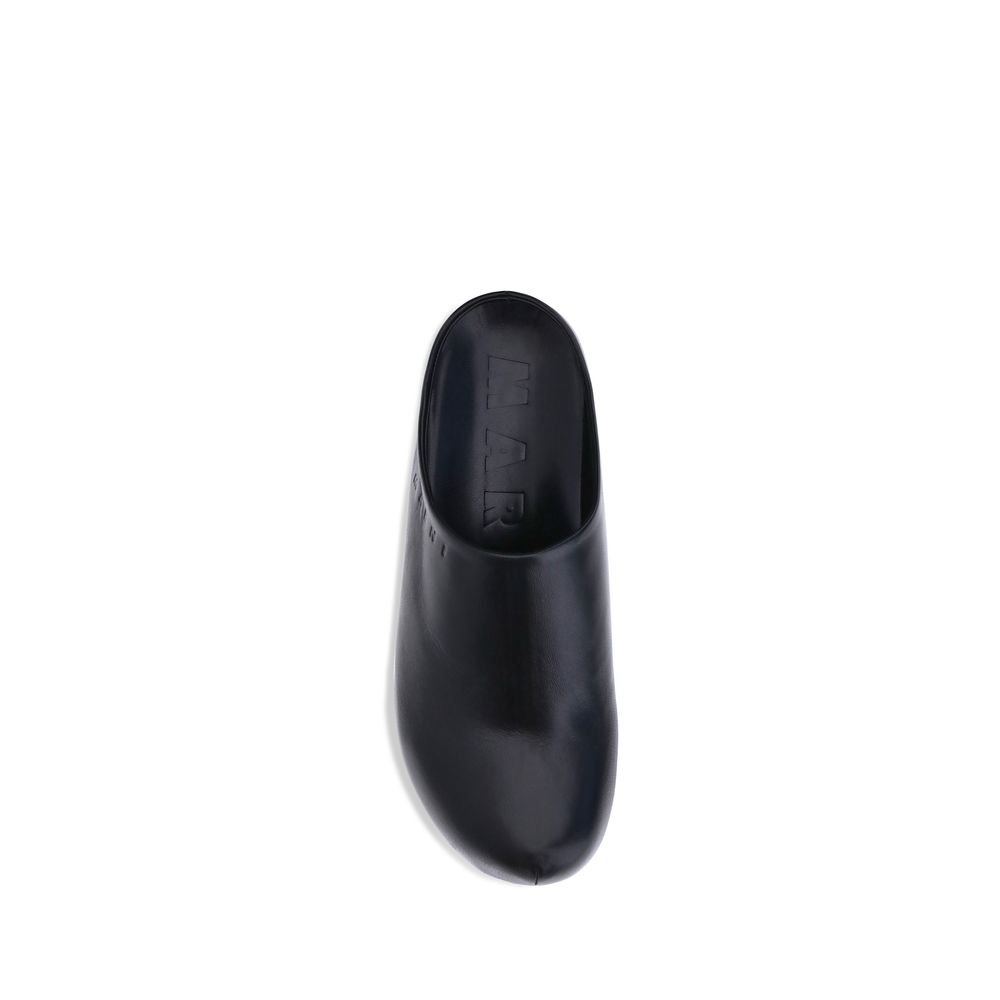 Black Calf Leather Bos Taurus Clogs
