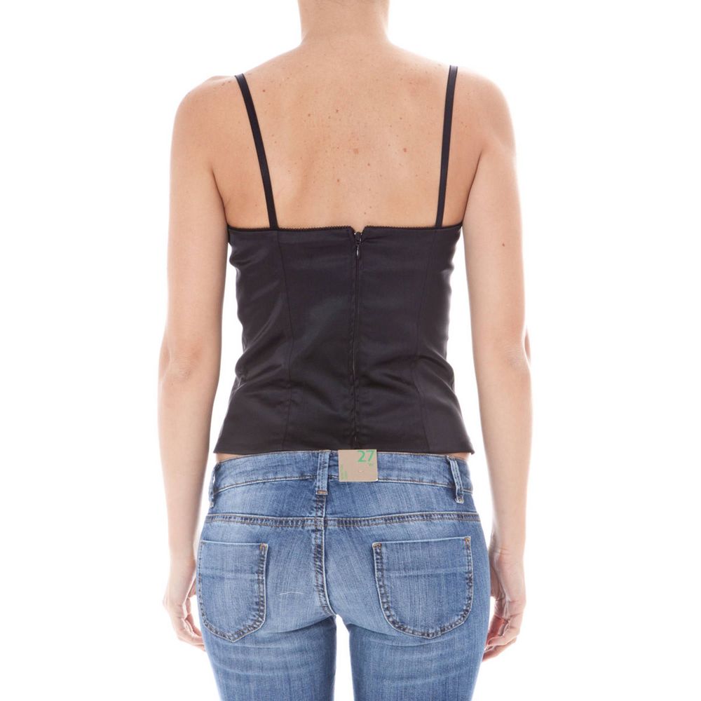 Black Elastane Women's Intimate Top