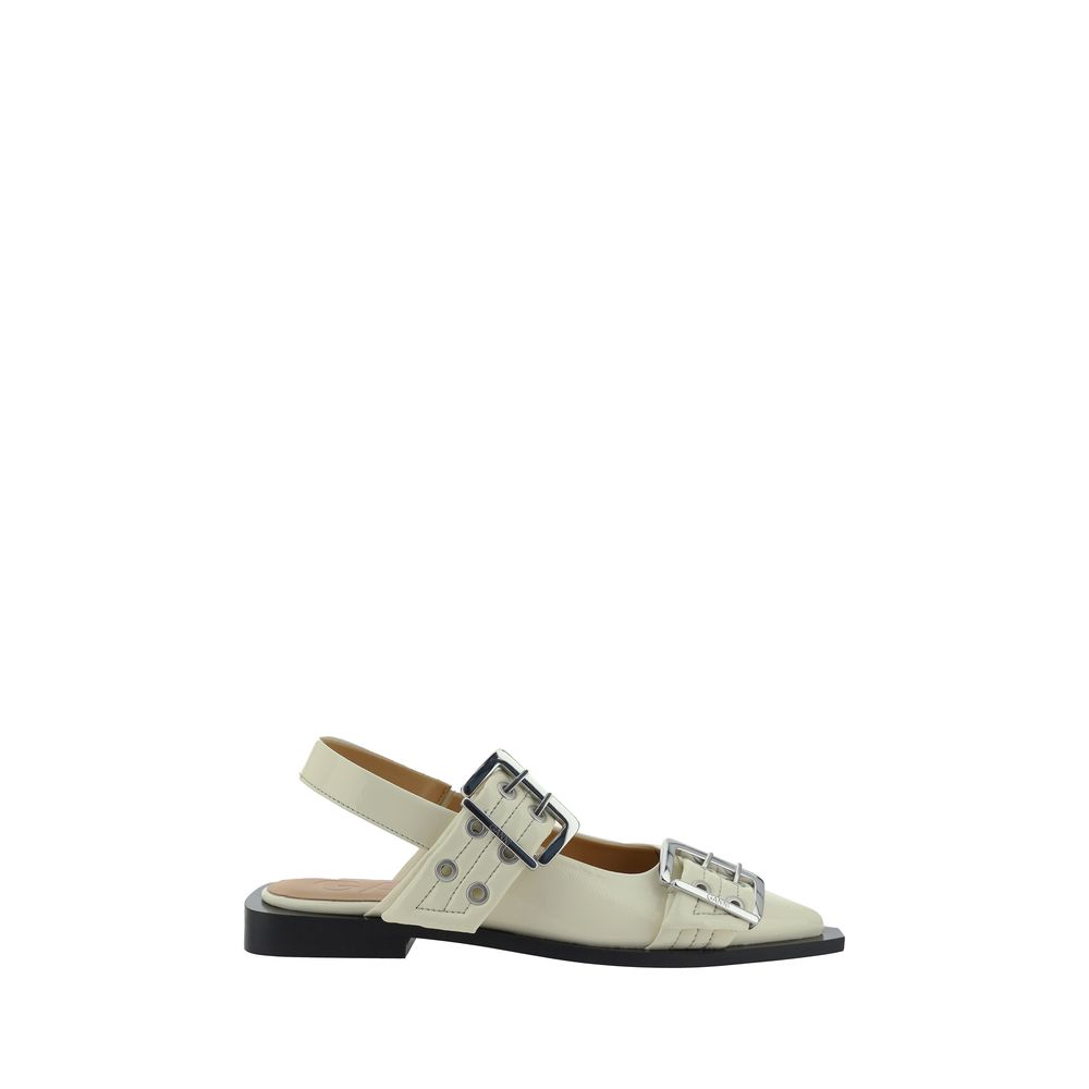 White Polyethylene Ballet Flats