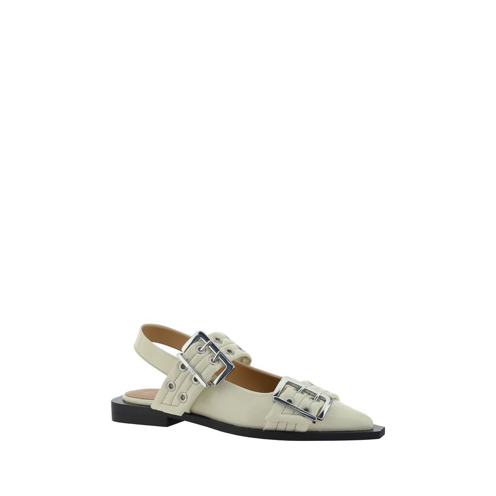 White Polyethylene Ballet Flats