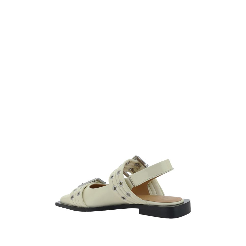 White Polyethylene Ballet Flats
