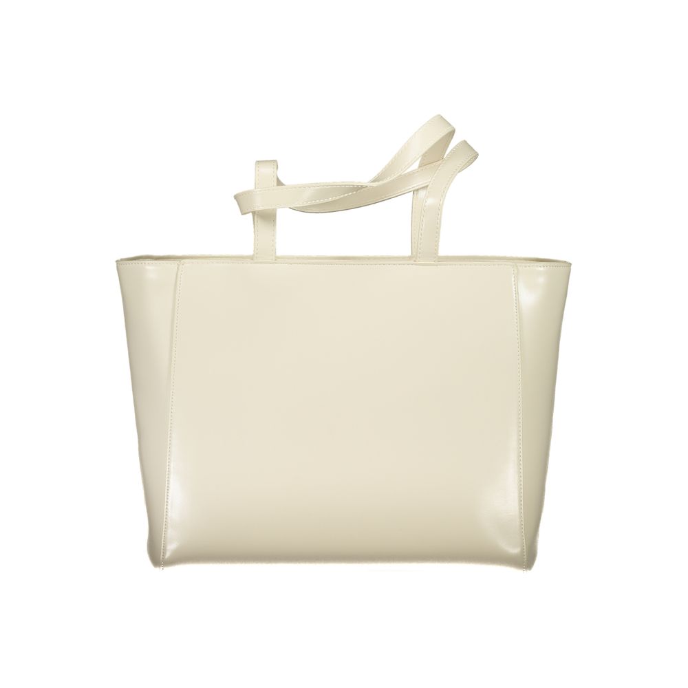 Beige Polyurethane Women Shoulder Bag