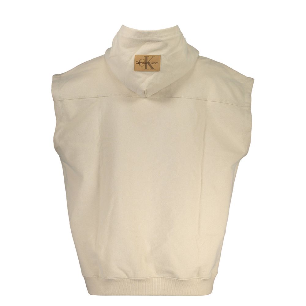 Beige Cotton Men's Hooded Sweatshirt