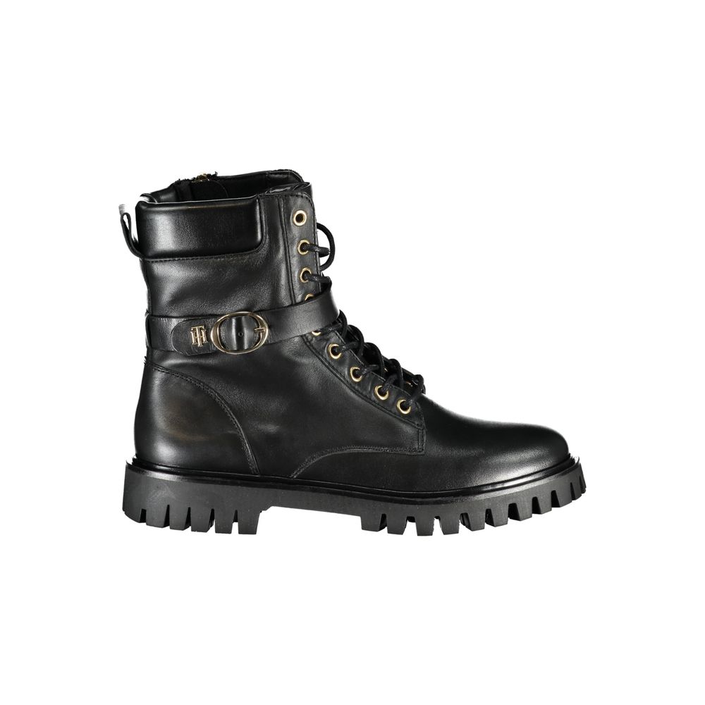 Black Polyurethane Women Stivaletto