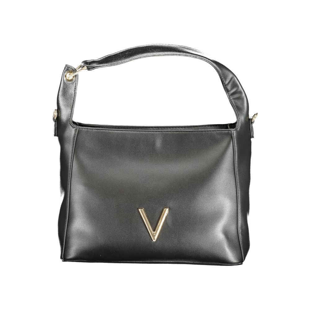 Black Polyurethane Women's Shoulder Bag