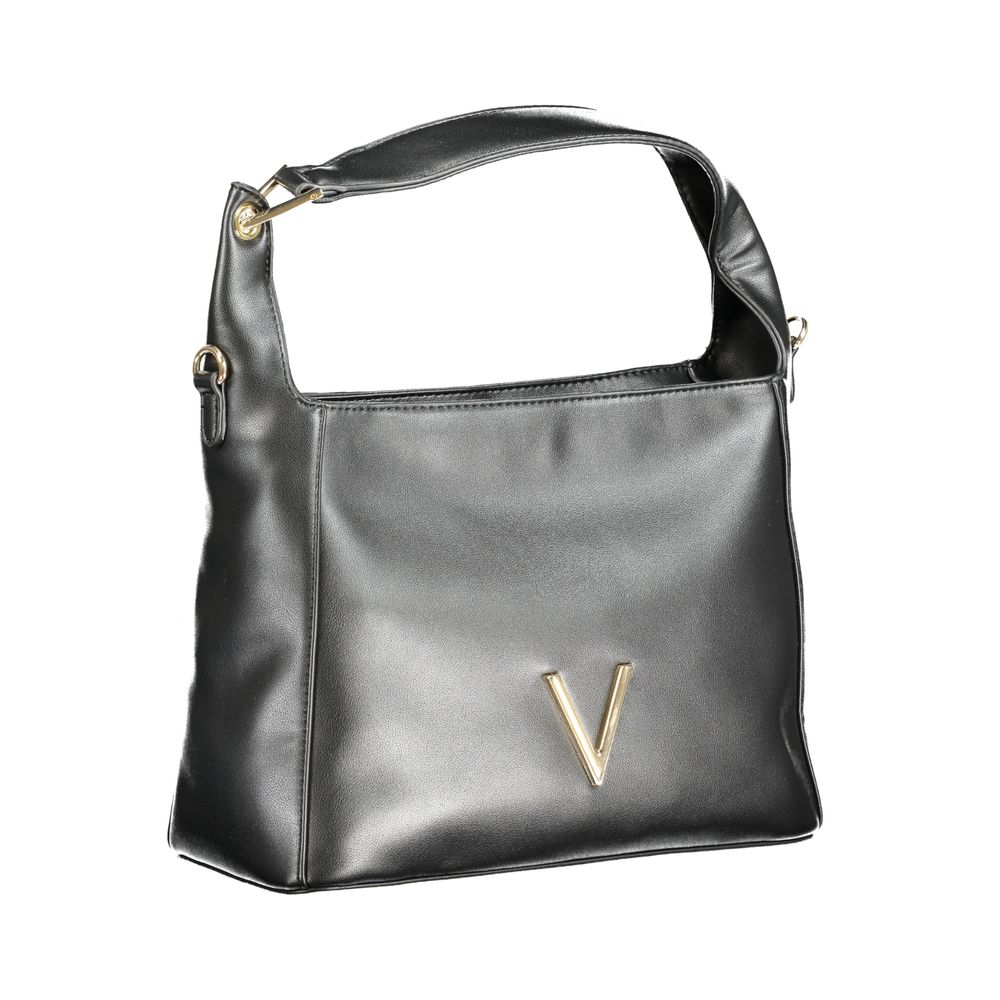 Black Polyurethane Women's Shoulder Bag