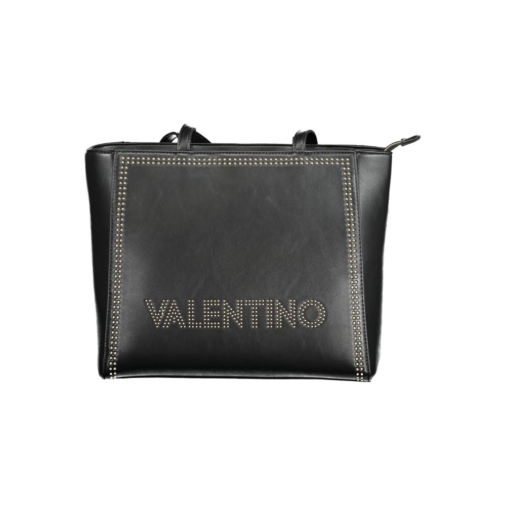 Black Polyurethane Women Shoulder Bag