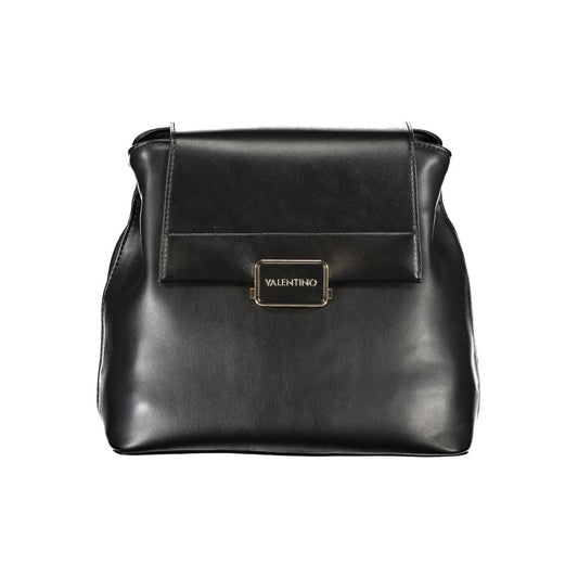 Black Polyurethane Women Backpack