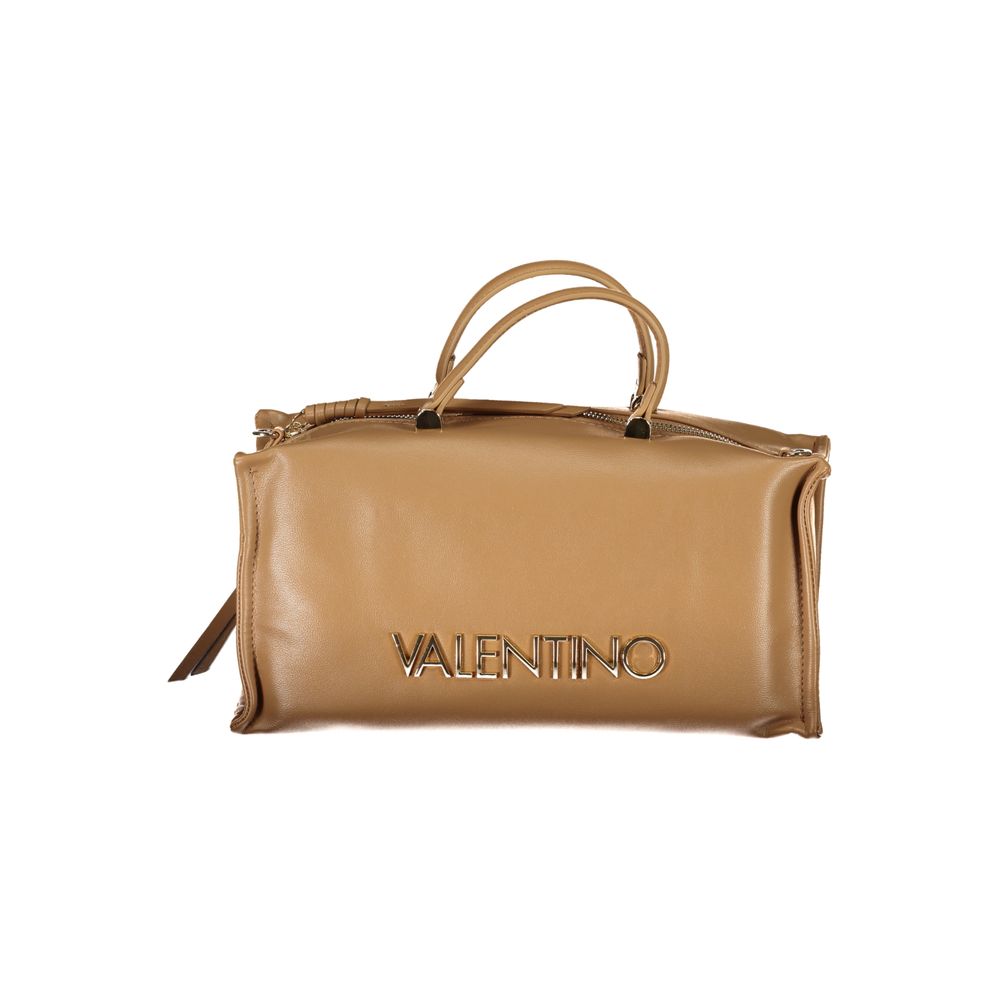 Beige Polyurethane Women Handbag