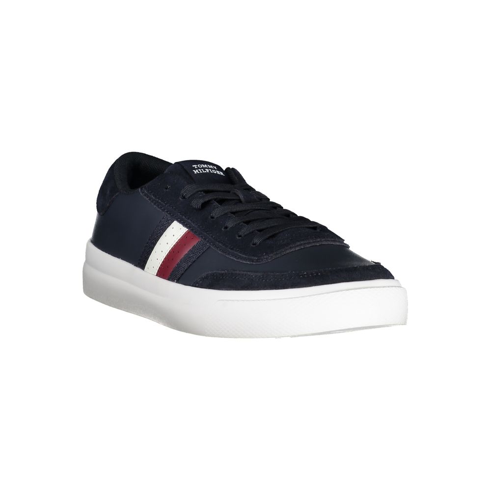Blue Leather Men Sneaker
